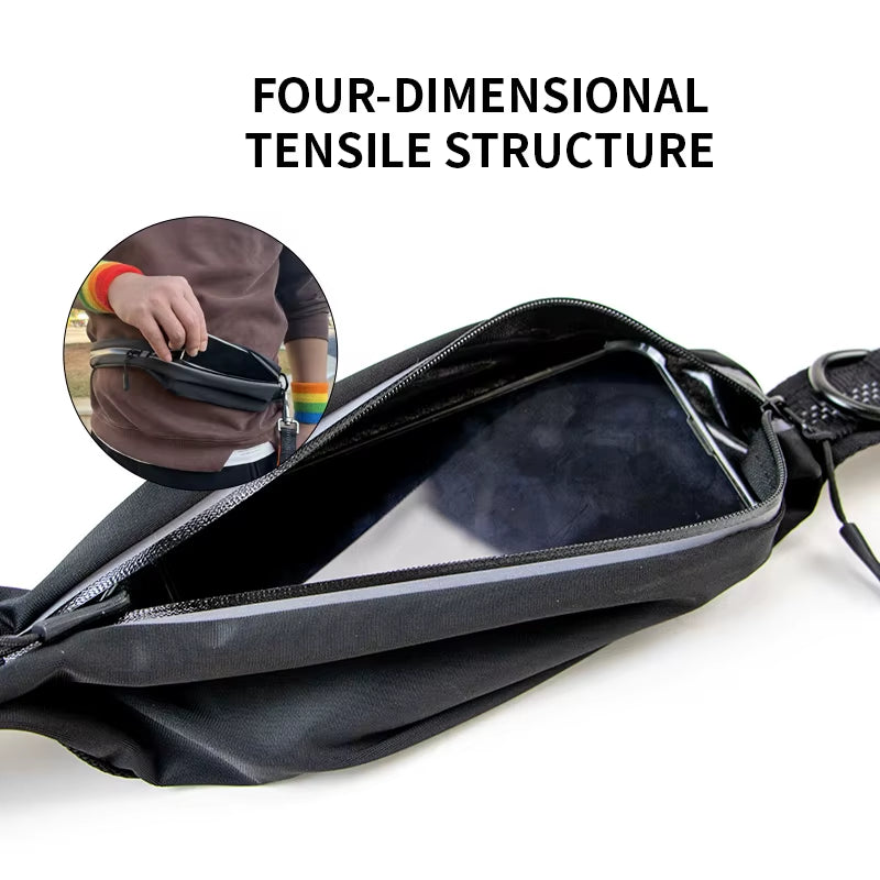 Multifunctional Dog Leash Hands Free Dog Running Leash with Zipper Pouch, Dual Handle, Elastic Pet Leash Retractable Rope