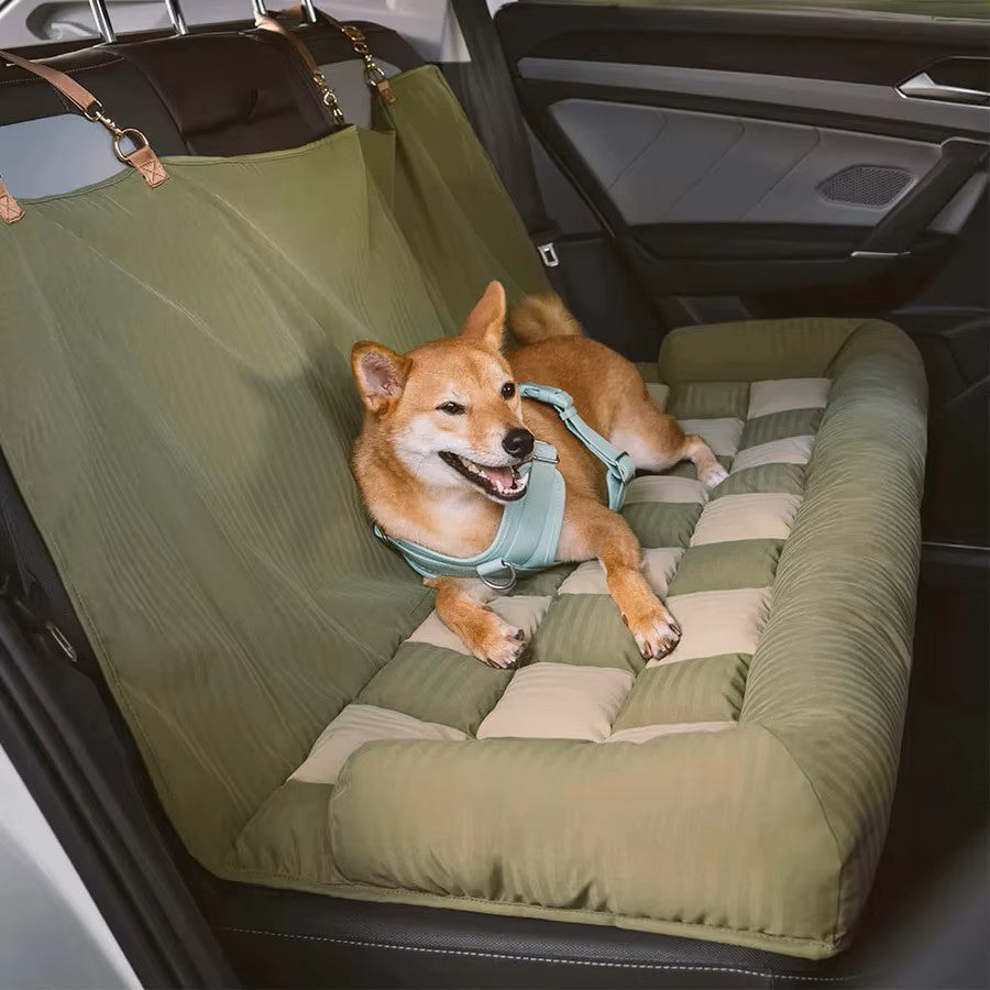 Luxury Faux Leather Dog Car Seat & Bed