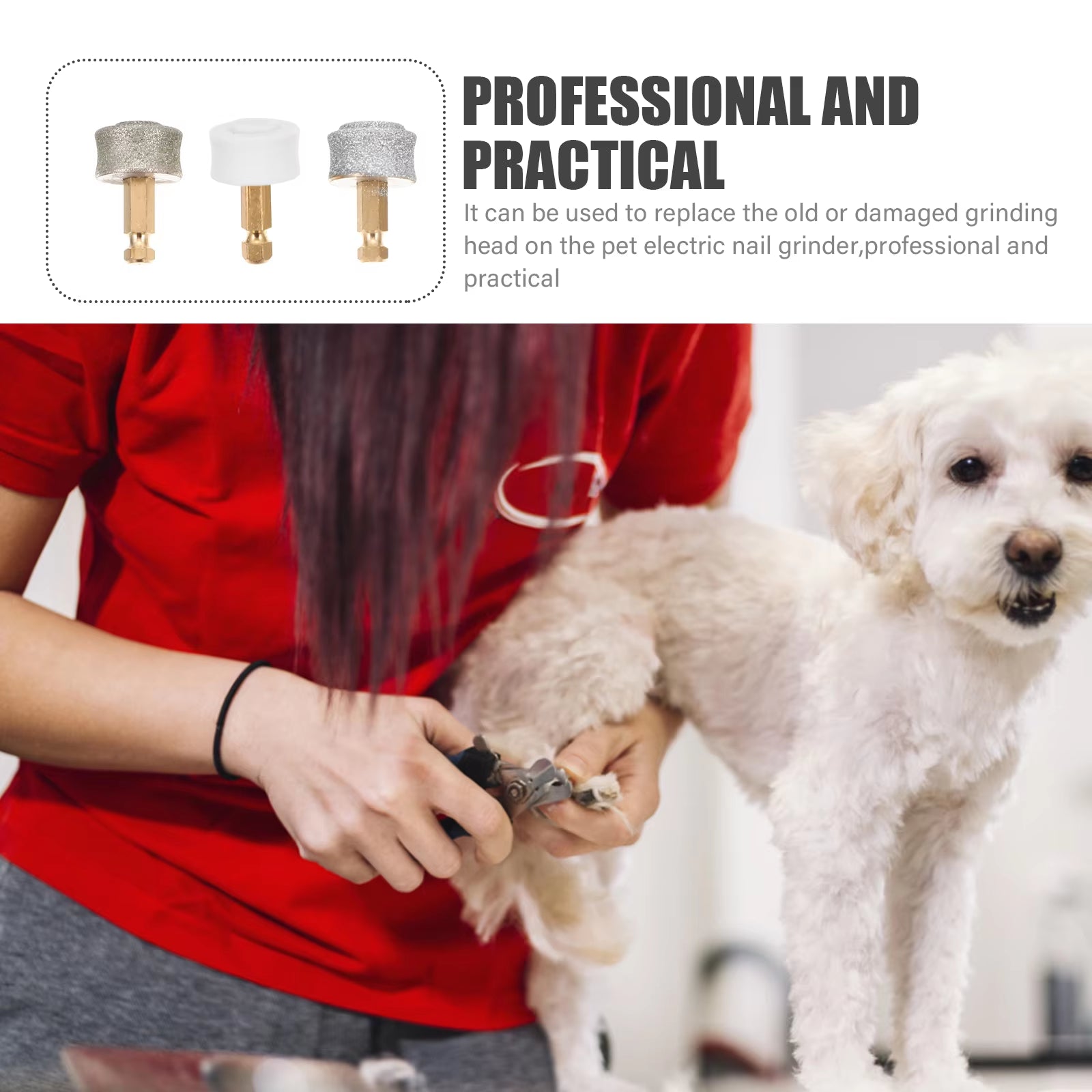6 Pcs Electric Nail Grinder Pet Grooming Tool Dog Nail Trimmers Pet Products Pet Nail Grinding Head Dog Accessories Cat Supplies