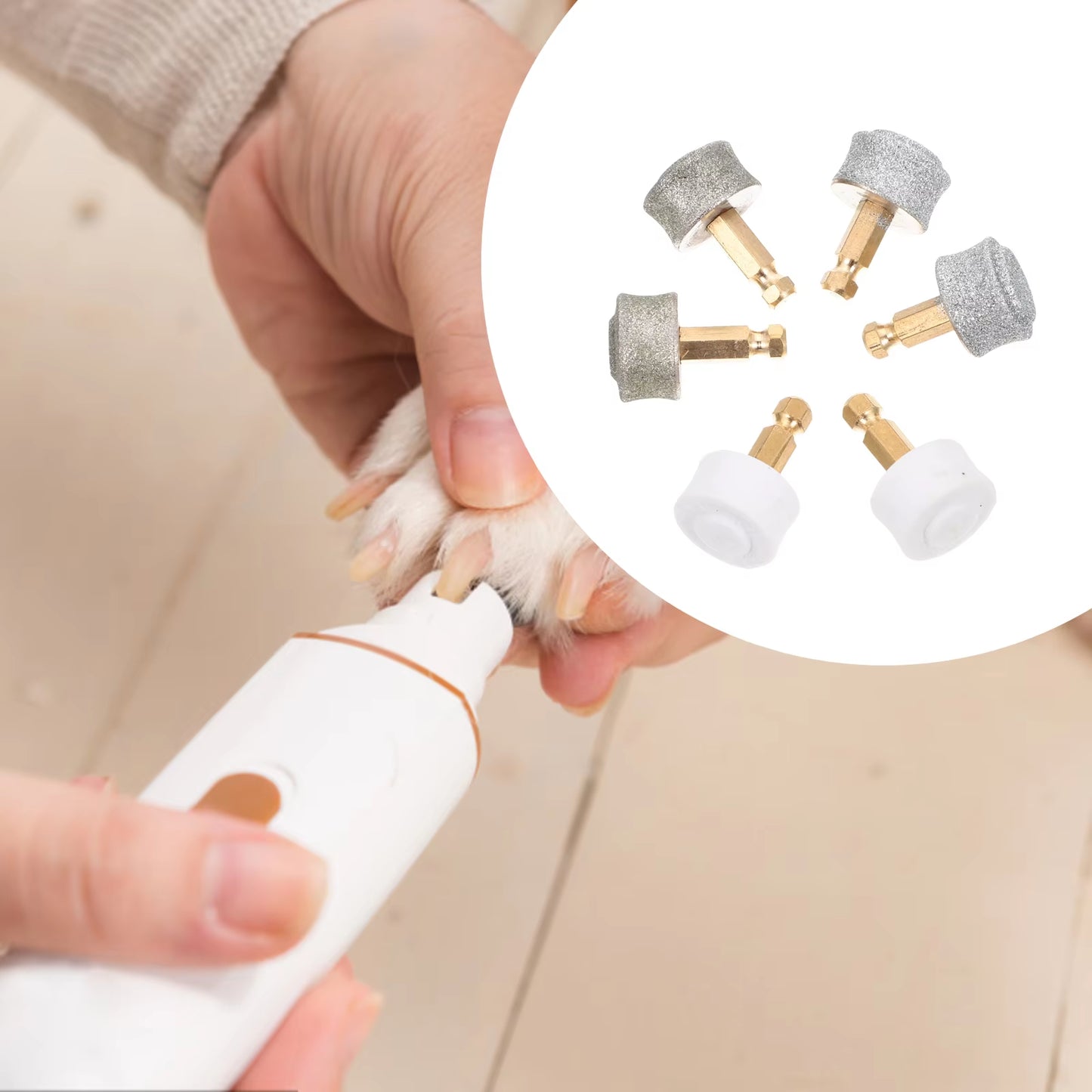 6 Pcs Electric Nail Grinder Pet Grooming Tool Dog Nail Trimmers Pet Products Pet Nail Grinding Head Dog Accessories Cat Supplies