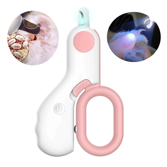 Cat Dog Nail Clippers Trimmer Pet Nail Clippers with LED Light and Nail File Professional Grooming Tools Kit for Pet Claw Care