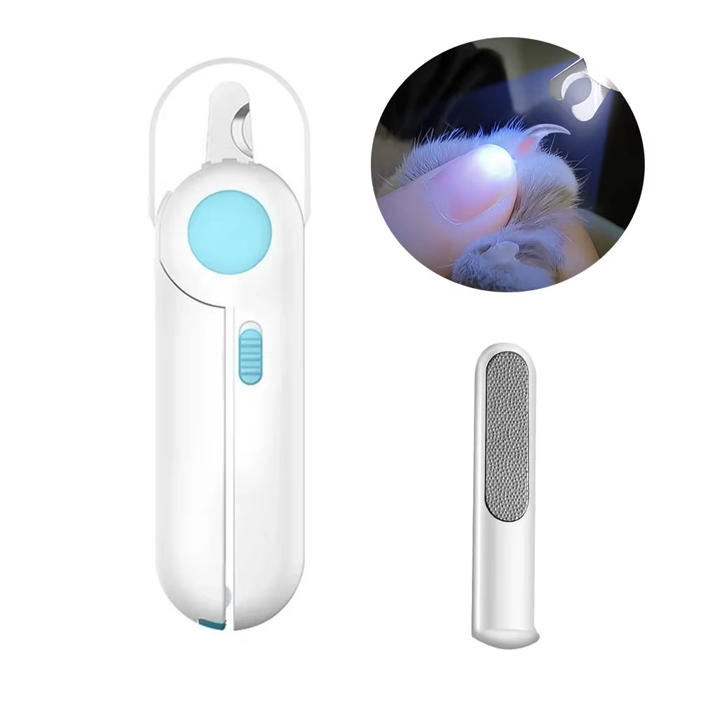 Cat Dog Nail Clippers Trimmer Pet Nail Clippers with LED Light and Nail File Professional Grooming Tools Kit for Pet Claw Care