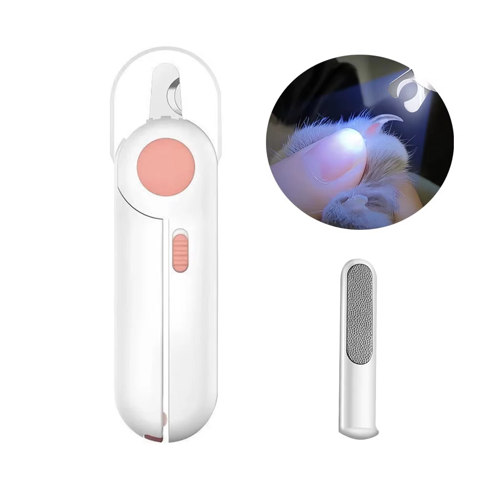 Cat Dog Nail Clippers Trimmer Pet Nail Clippers with LED Light and Nail File Professional Grooming Tools Kit for Pet Claw Care