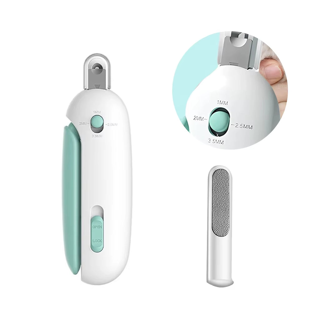 Cat Dog Nail Clippers Trimmer Pet Nail Clippers with LED Light and Nail File Professional Grooming Tools Kit for Pet Claw Care