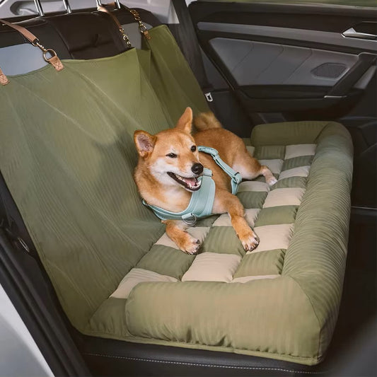 Luxury Faux Leather Dog Car Seat & Bed