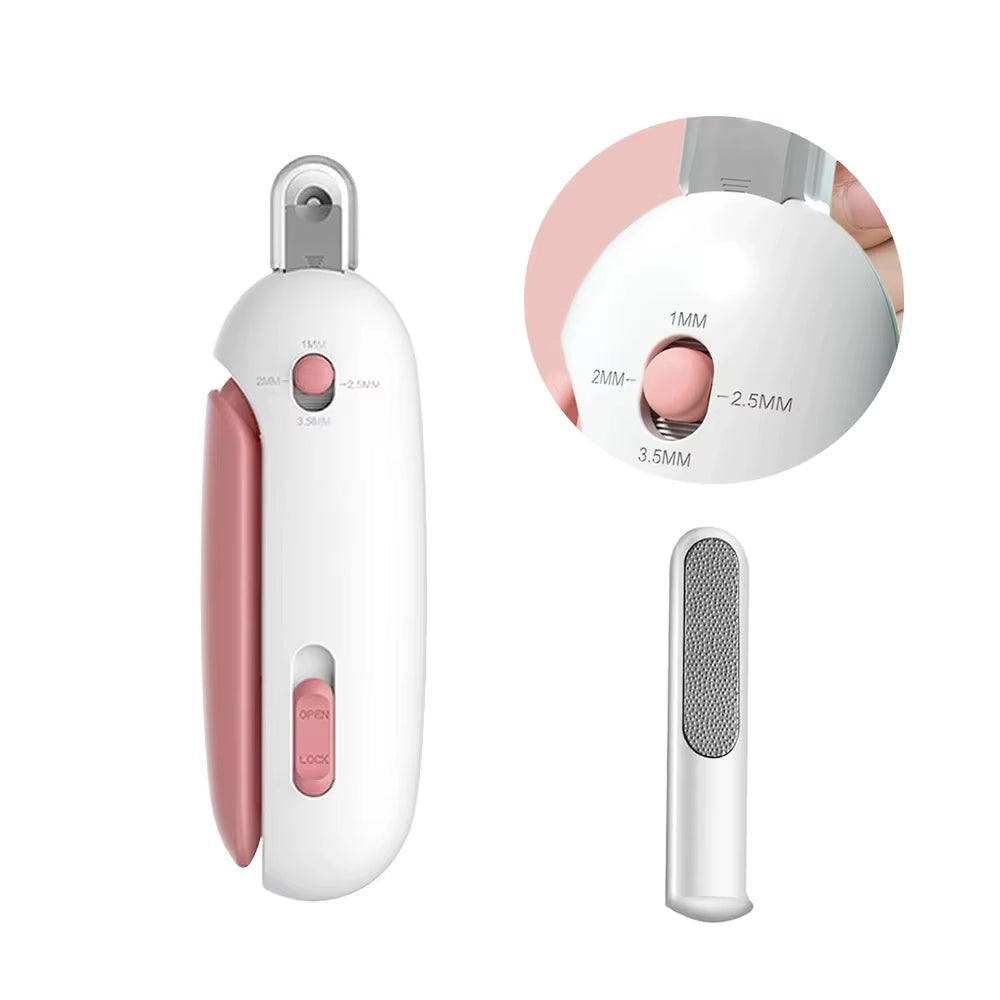 Cat Dog Nail Clippers Trimmer Pet Nail Clippers with LED Light and Nail File Professional Grooming Tools Kit for Pet Claw Care