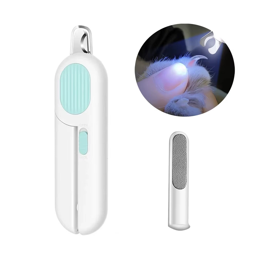 Cat Dog Nail Clippers Trimmer Pet Nail Clippers with LED Light and Nail File Professional Grooming Tools Kit for Pet Claw Care