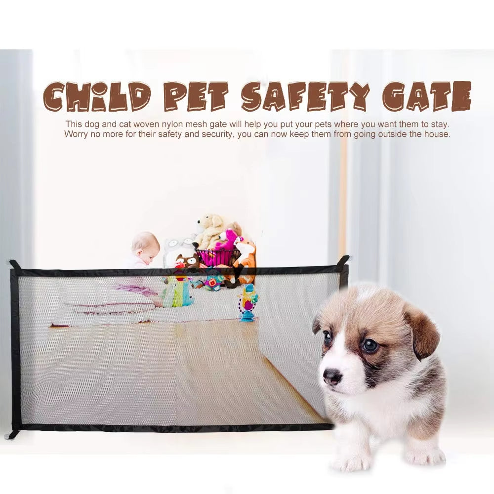 Dog Gate Ingenious Mesh Dog Fence for Indoor and Outdoor Safe Pet Dog Gate Safety Enclosure Pet Supplies Dropshipping