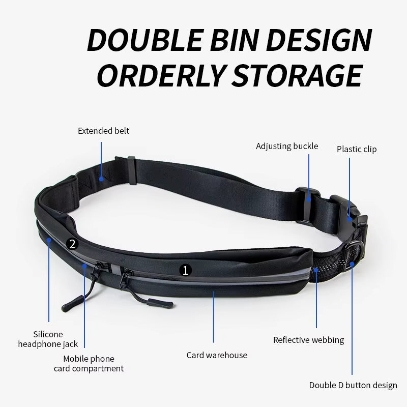 Multifunctional Dog Leash Hands Free Dog Running Leash with Zipper Pouch, Dual Handle, Elastic Pet Leash Retractable Rope